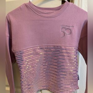 Walt Disney World 50th Anniversary Sequined Spirit Jersey Kids M 7/8